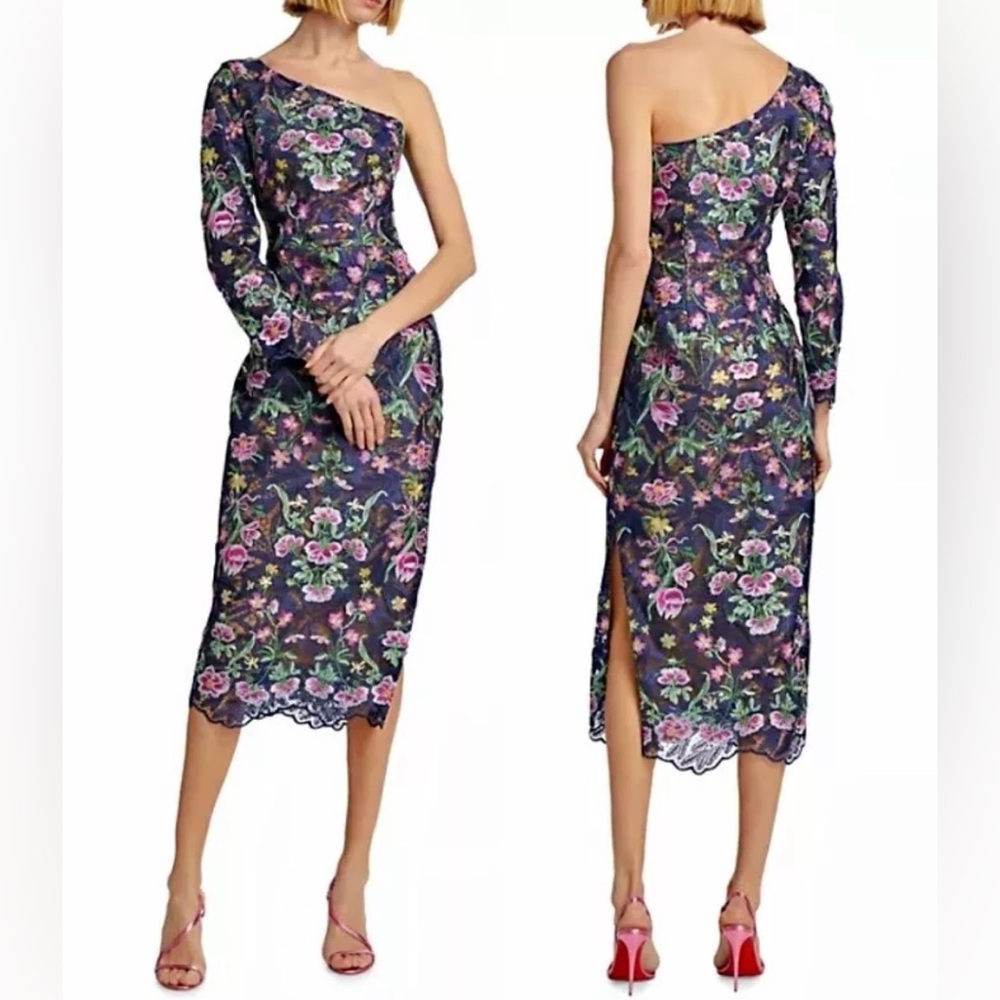 Marchesa Notte NEW Alexis Floral Embroidered Midi Dress Size XS $795.00 - Picture 1 of 16